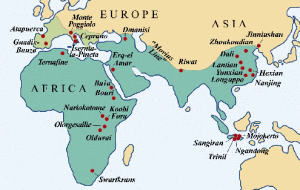 map of Homo erectus migrations