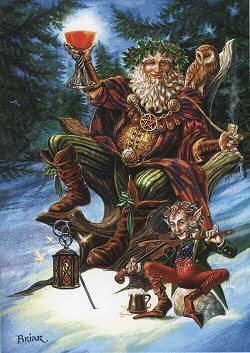 Santa festive druid with elf